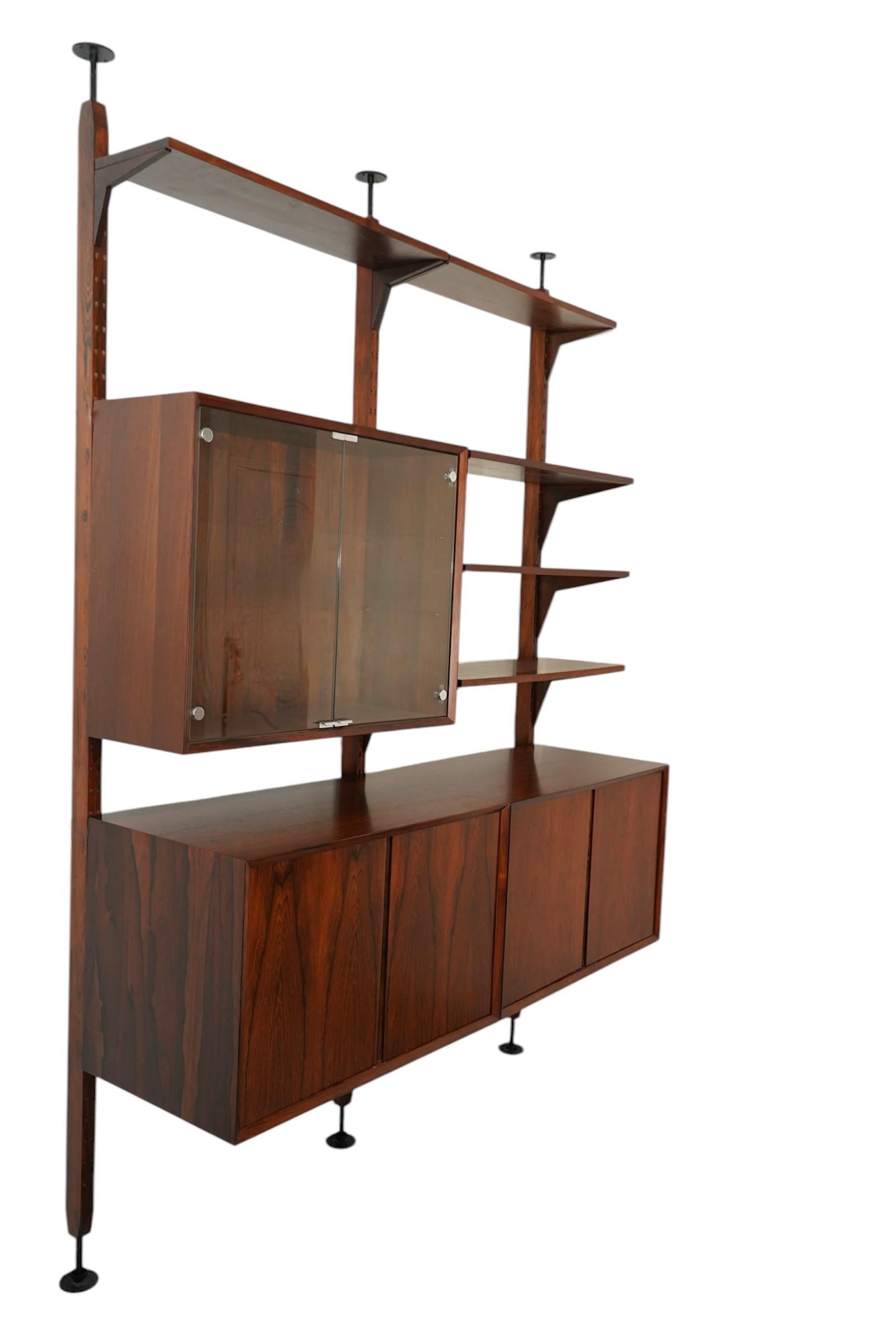Poul Cadovius Cado Rosewood Danish Modern 2-Bay Room Divider / Wall unit In Good Condition In Las Vegas, NV