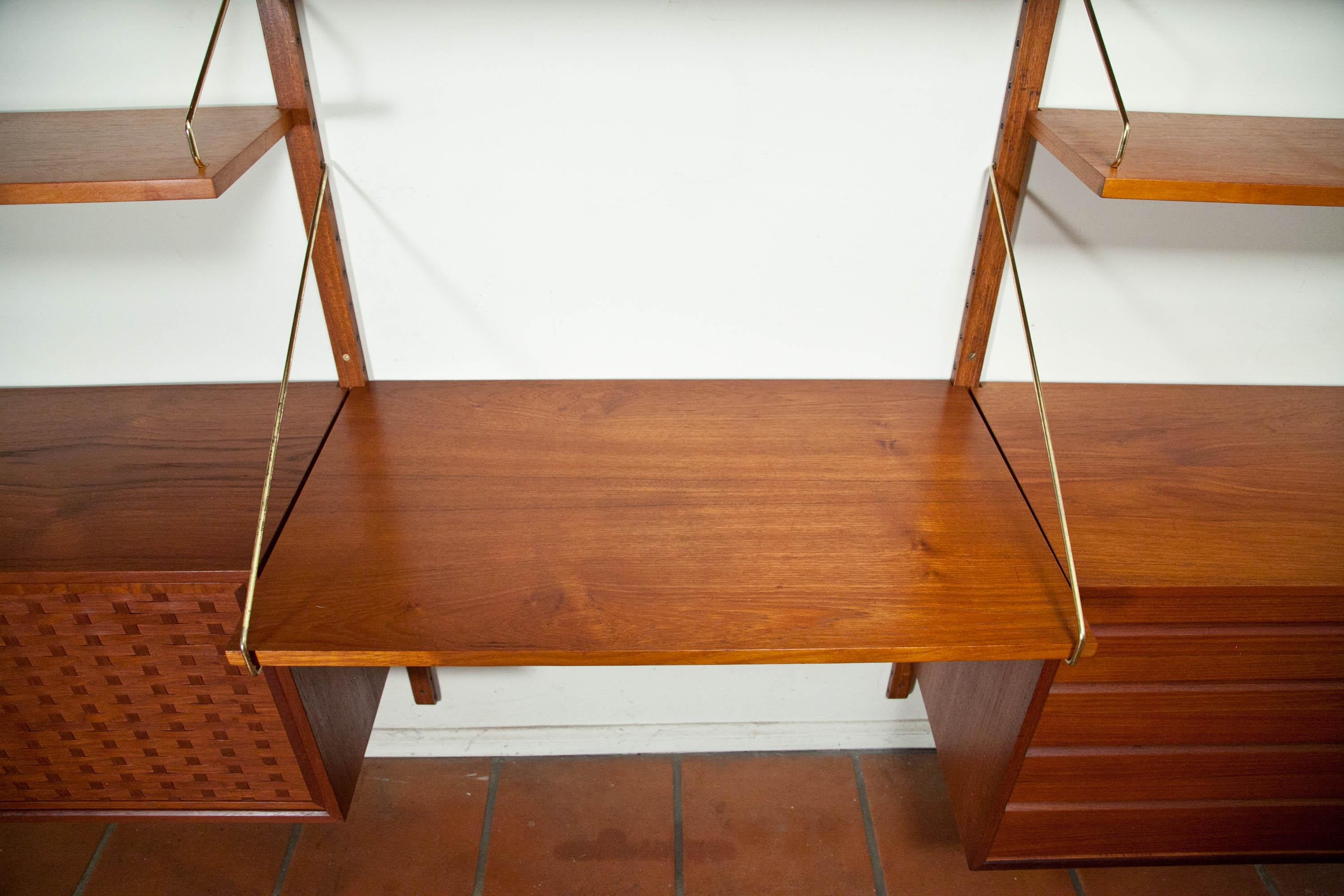 Poul Cadovius, Cado Royal System 3 Bay Teak Modular Wall Unit, Denmark, 1960s 2