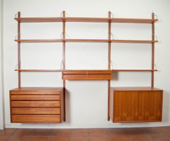 Poul Cadovius, Cado Royal System 3 Bay Teak Modular Wall Unit, Denmark, 1960s