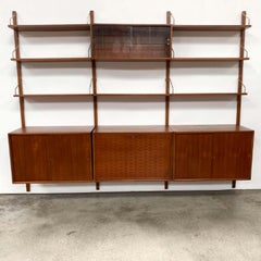 Poul Cadovius, Cado Royal System 3 Bay Teak Modular Wall Unit, Denmark, 1960s