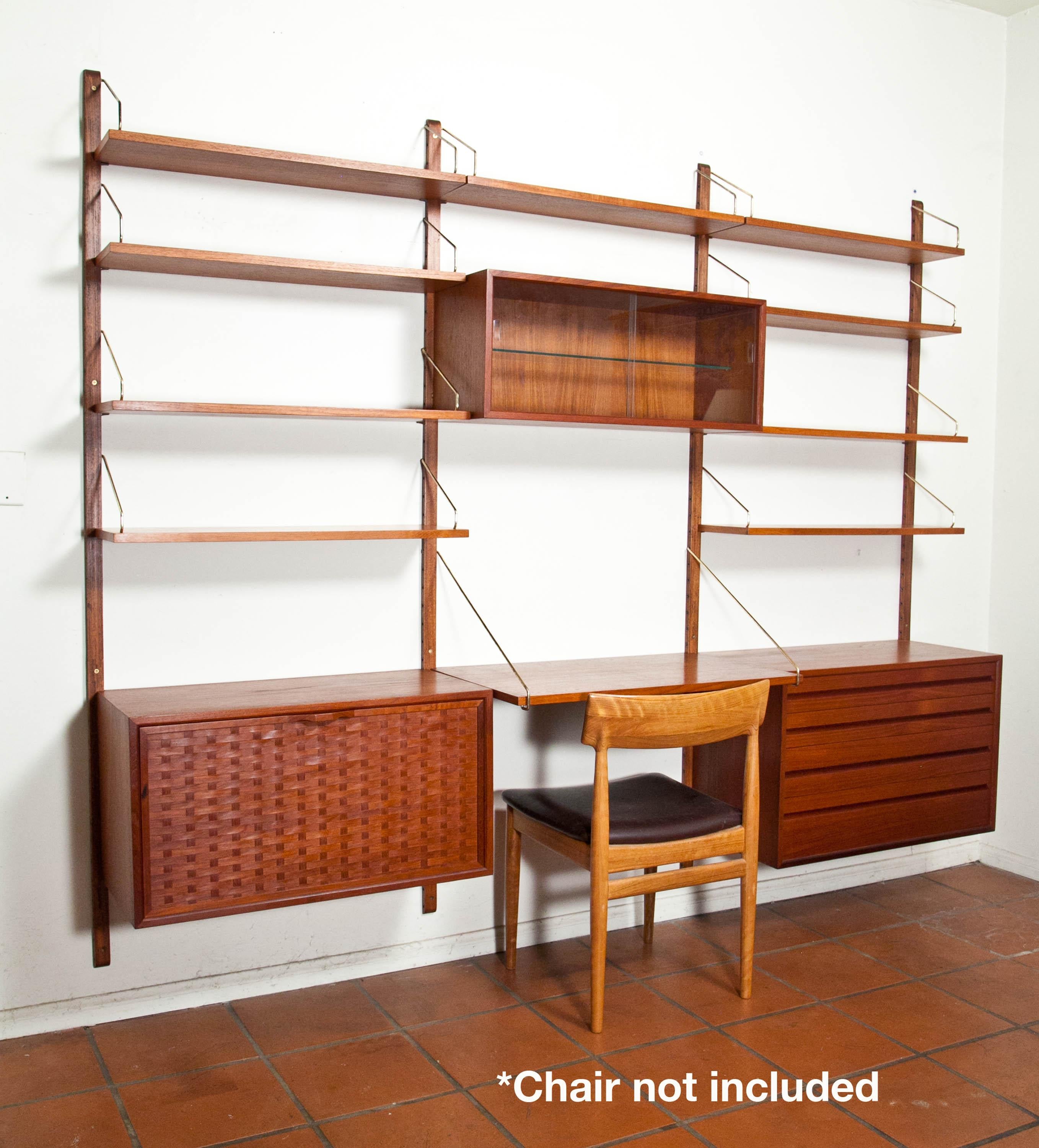 Poul Cadovius, Cado Royal System 3 Bay Teak Modular Wall Unit, Denmark, 1960s 11