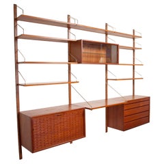 Vintage Poul Cadovius, Cado Royal System 3 Bay Teak Modular Wall Unit, Denmark, 1960s