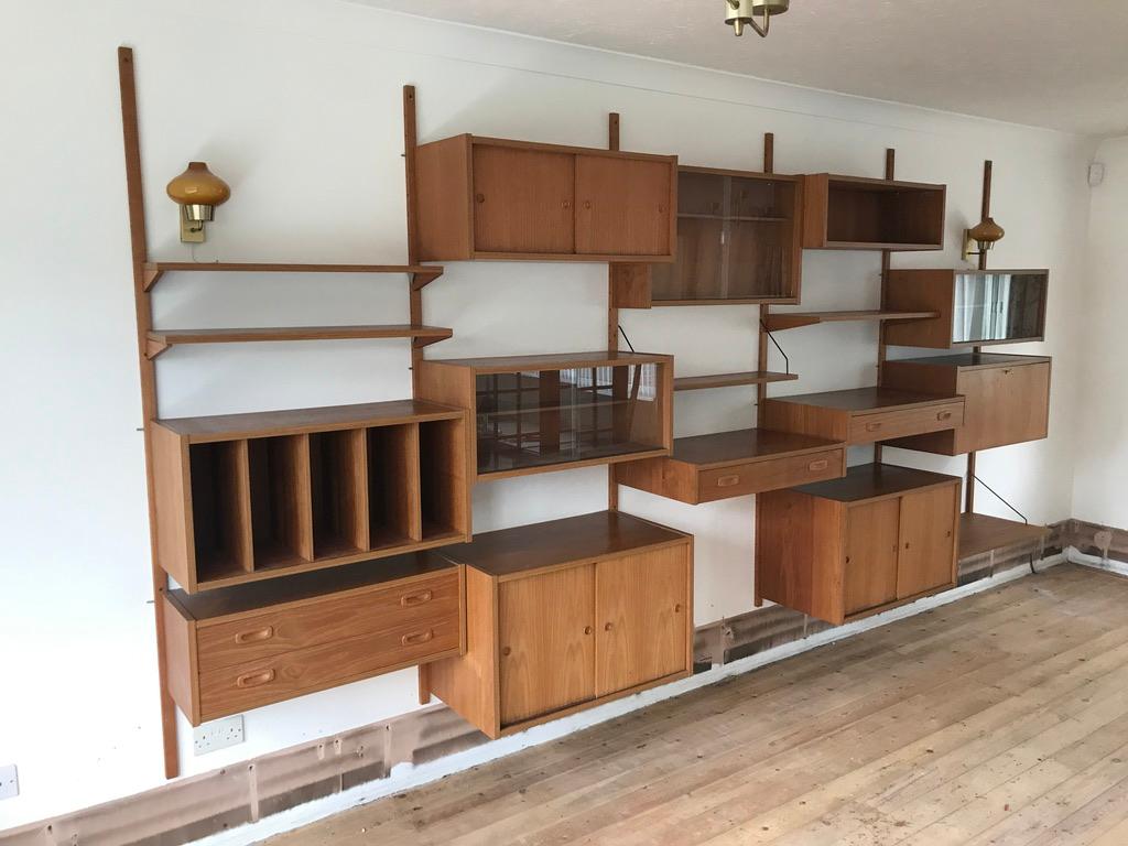 Mid-Century Modern Poul Cadovius Cado Royal System Wall Unit Shelving Bookcase 1960s 1970s in Teak For Sale