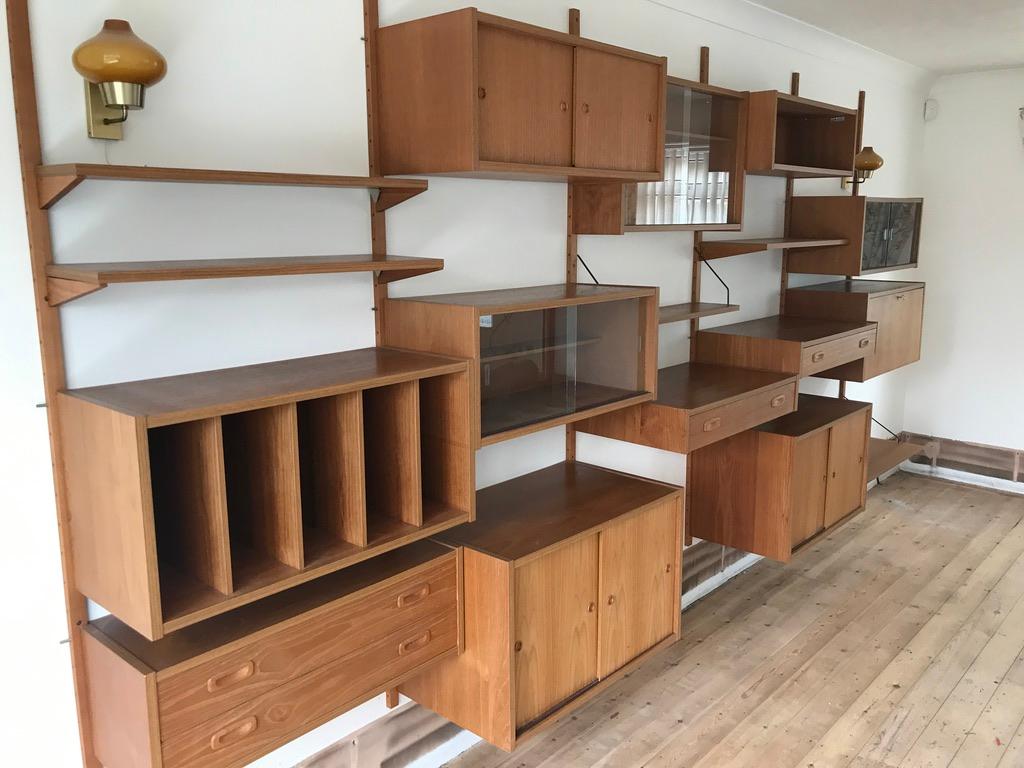 Danish Poul Cadovius Cado Royal System Wall Unit Shelving Bookcase 1960s 1970s in Teak For Sale