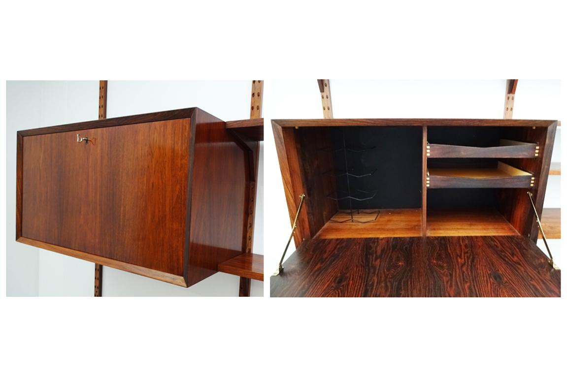 Mid-20th Century Poul Cadovius Danish Midcentury Floating Royal System Wall Unit and Shelving