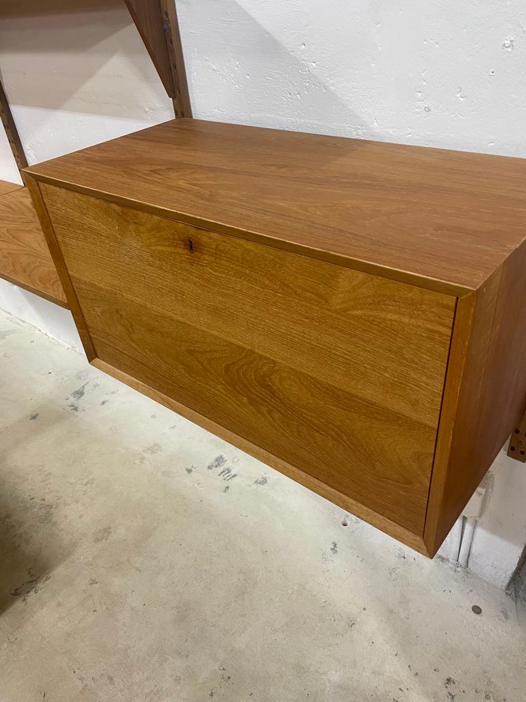 Mid-Century Modern Poul Cadovius Danish Modern Teak Wall Unit For Sale