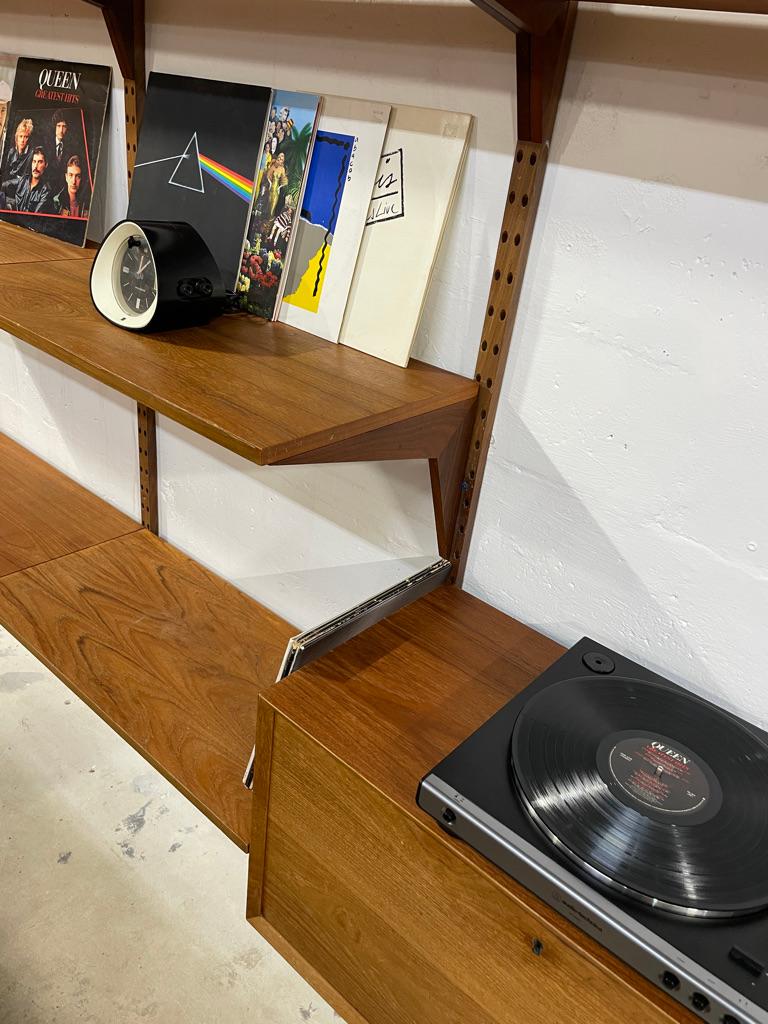 20th Century Poul Cadovius Danish Modern Teak Wall Unit For Sale