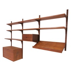 Retro Poul Cadovius Danish Teak “Cado” Wall-Mounted Shelving Unit, circa 1960s