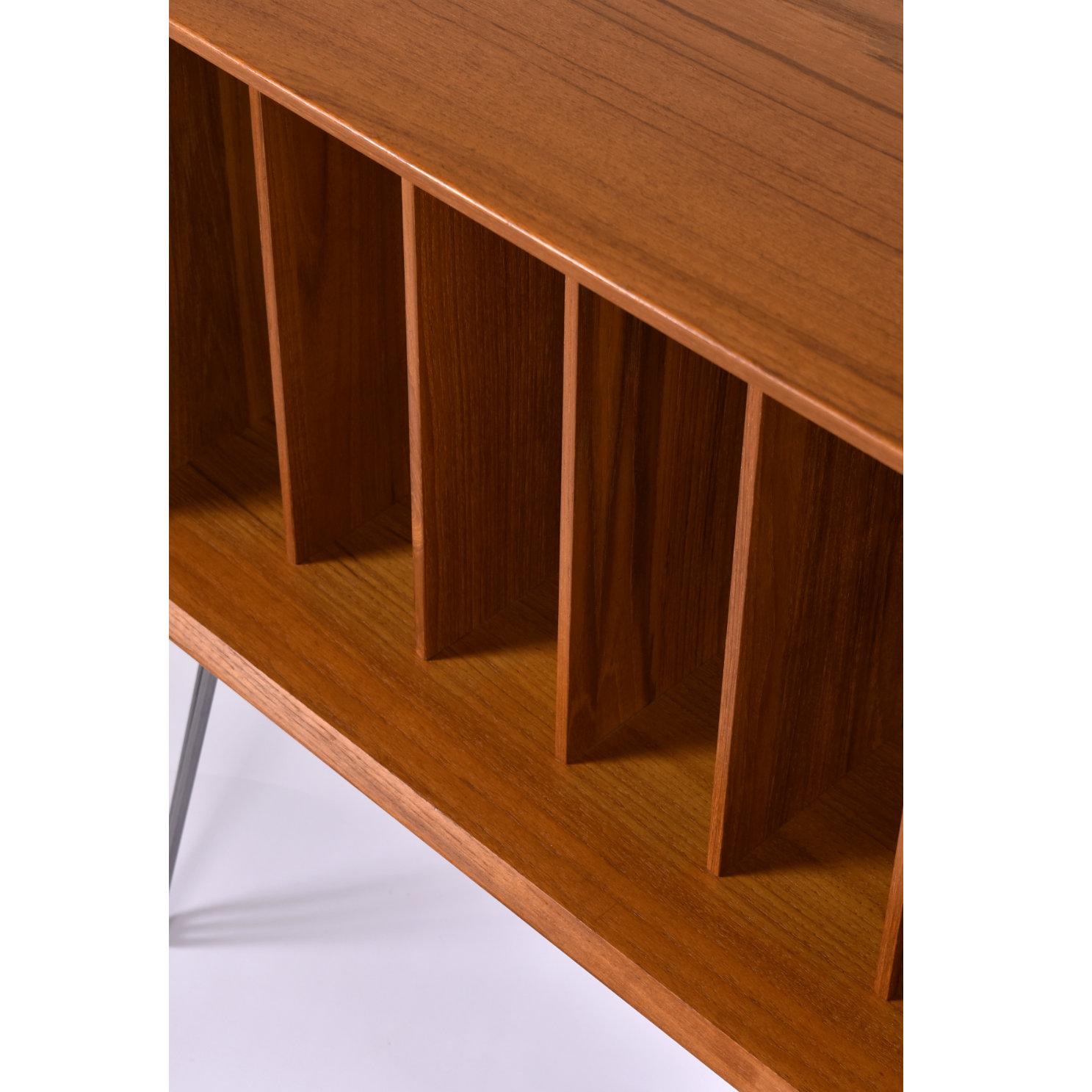 Poul Cadovius Danish Teak Record Cabinet with Dividers on Hairpin Legs 2