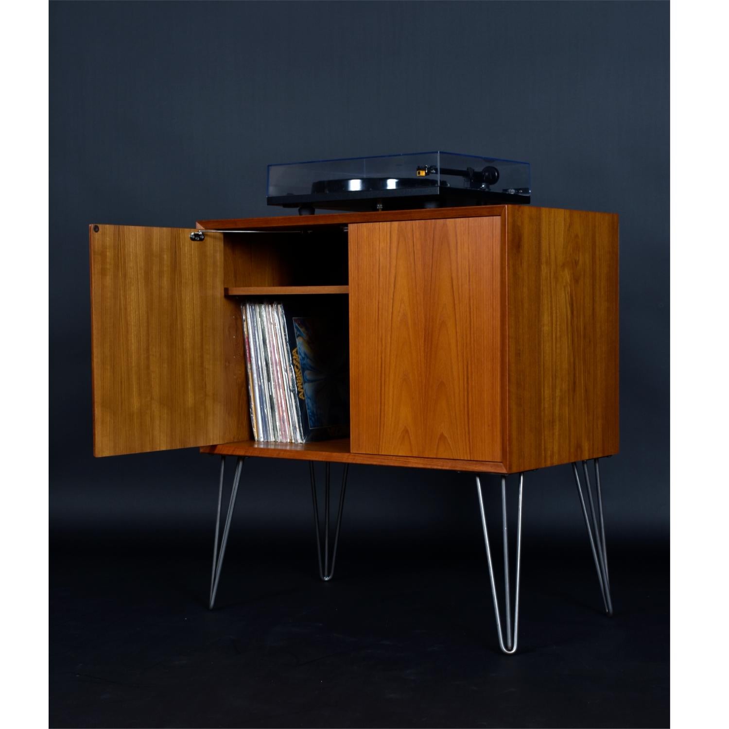 Our shop elevated (literally) this Cado cabinet with a sleek set of 14
