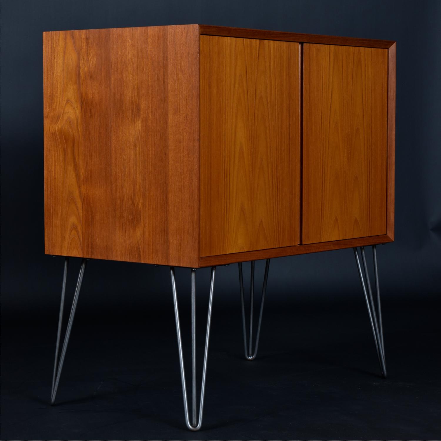 teak record cabinet