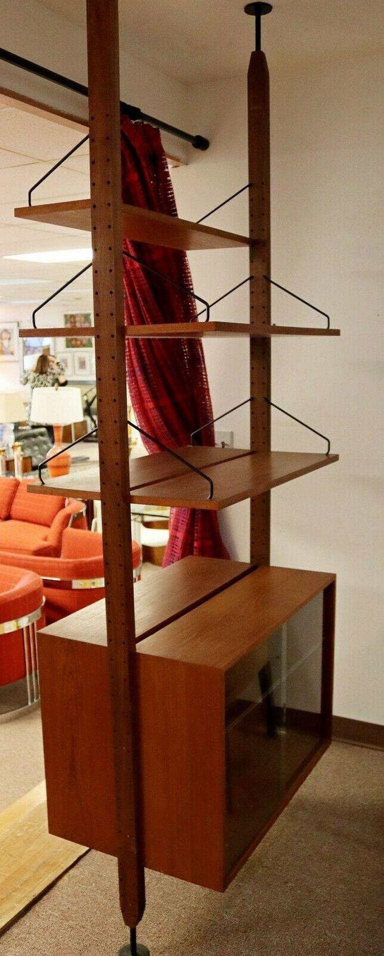 20th Century Poul Cadovius Floating Cabinet Wall Shelving Unit Bookshelf Bookcase