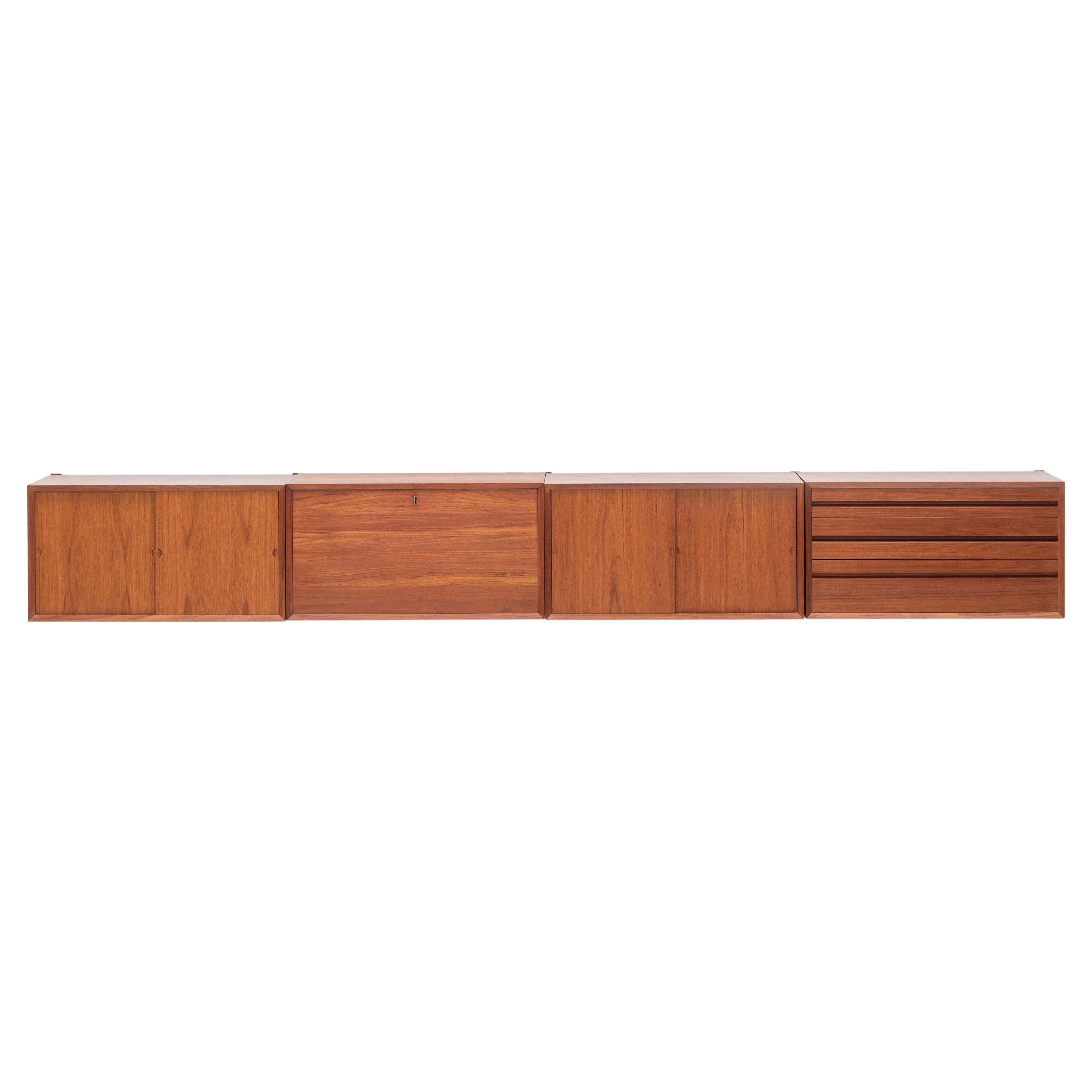 Poul Cadovius Floating Sideboard in Teak, Denmark, 1960s For Sale