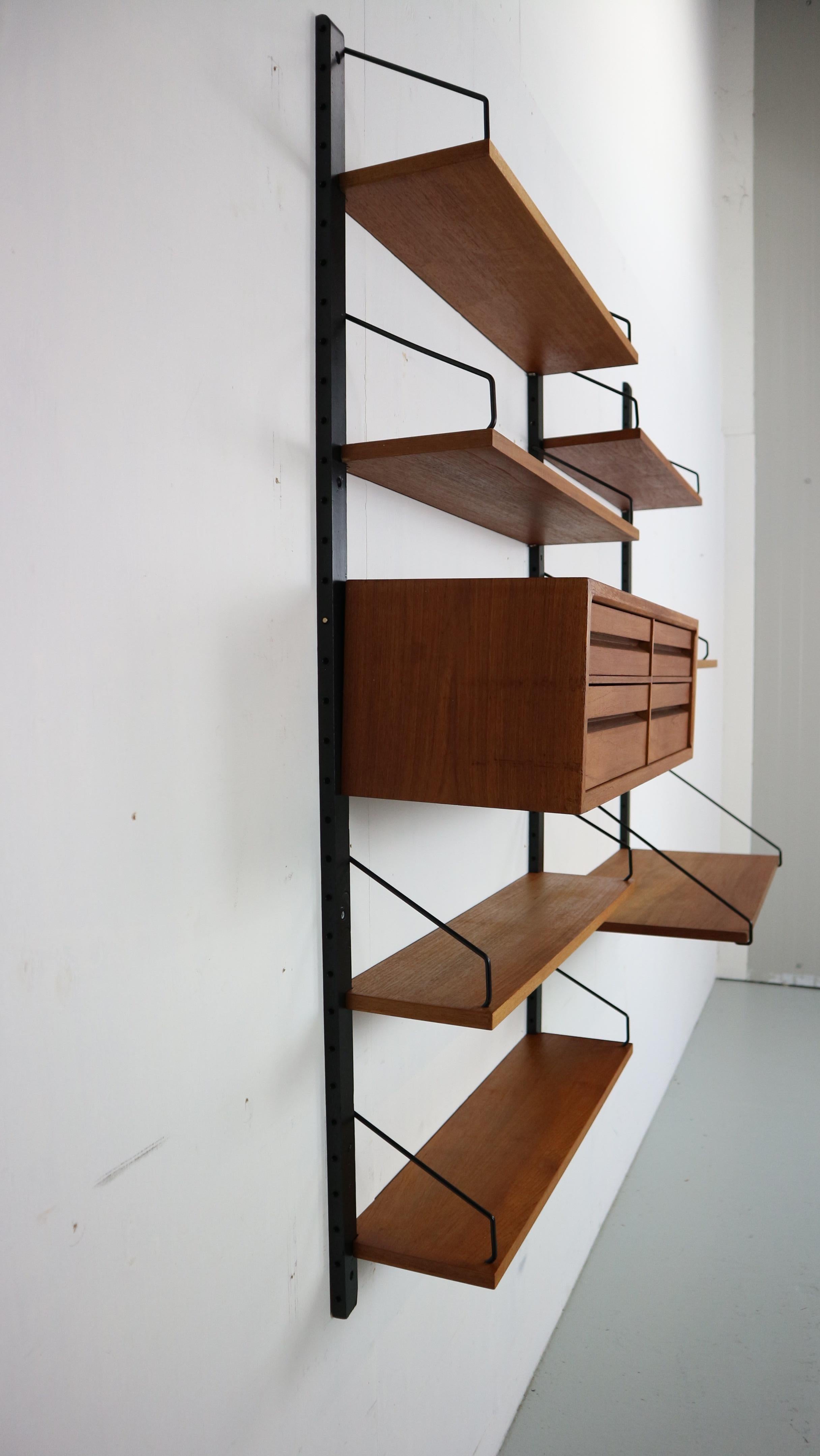 Mid-Century Modern Poul Cadovius for Cado Danish Modern Teak Wall Unit Shelving, 1960