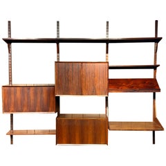 Poul Cadovius for Cado Rosewood 3 Bay Danish Modern Shelving Unit