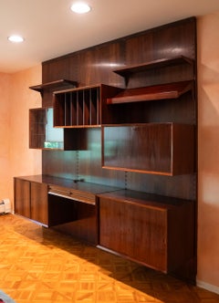 Poul Cadovius pour Cado/Royal System Unité murale à 3 baies en bois de rose brésilien