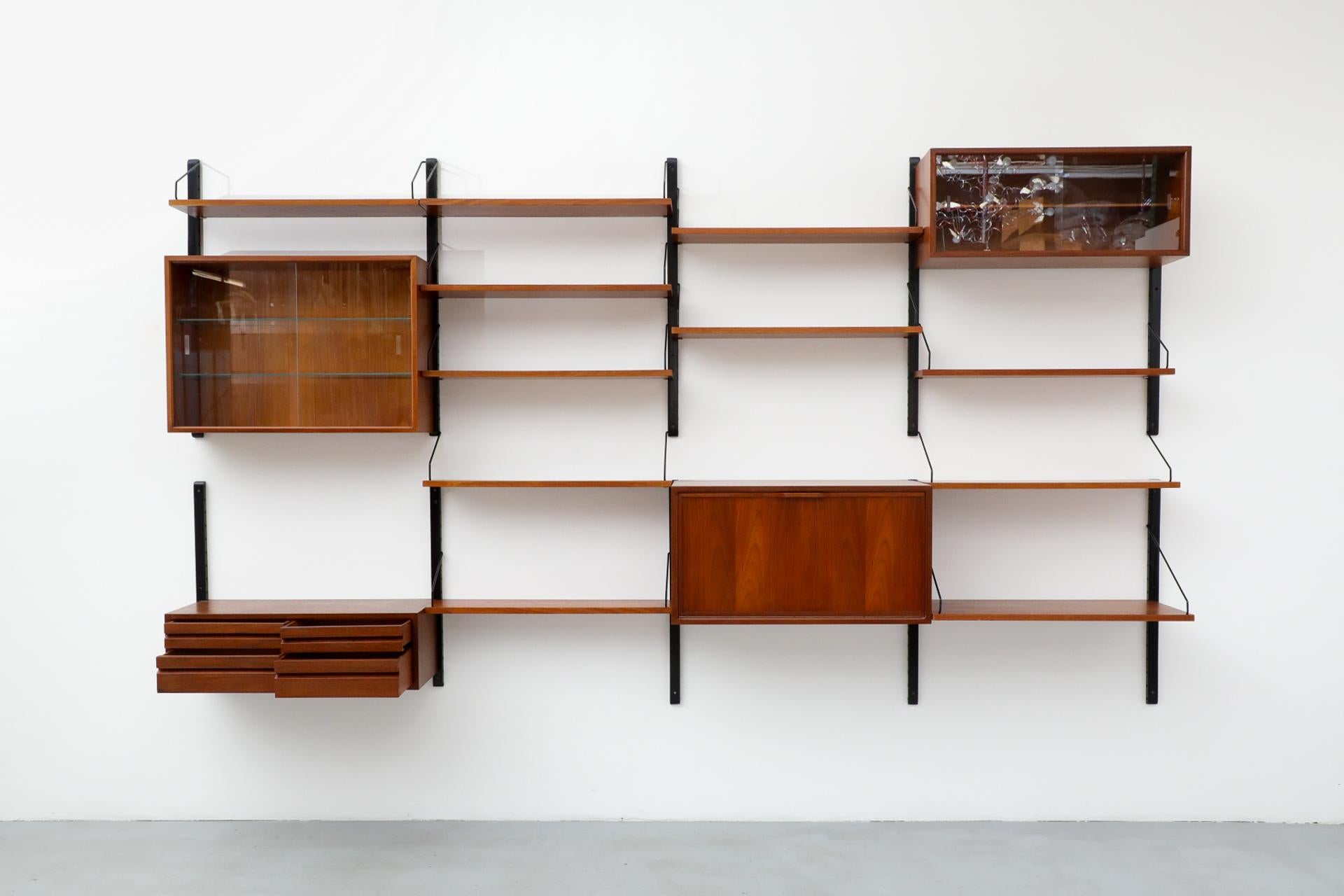 Mid-Century Modern Poul Cadovius Four Section Shelving System for Royal System in Teak