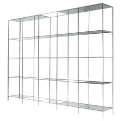 Poul Cadovius Free-Standing Shelf 'Abstracta' in Steel and Glass