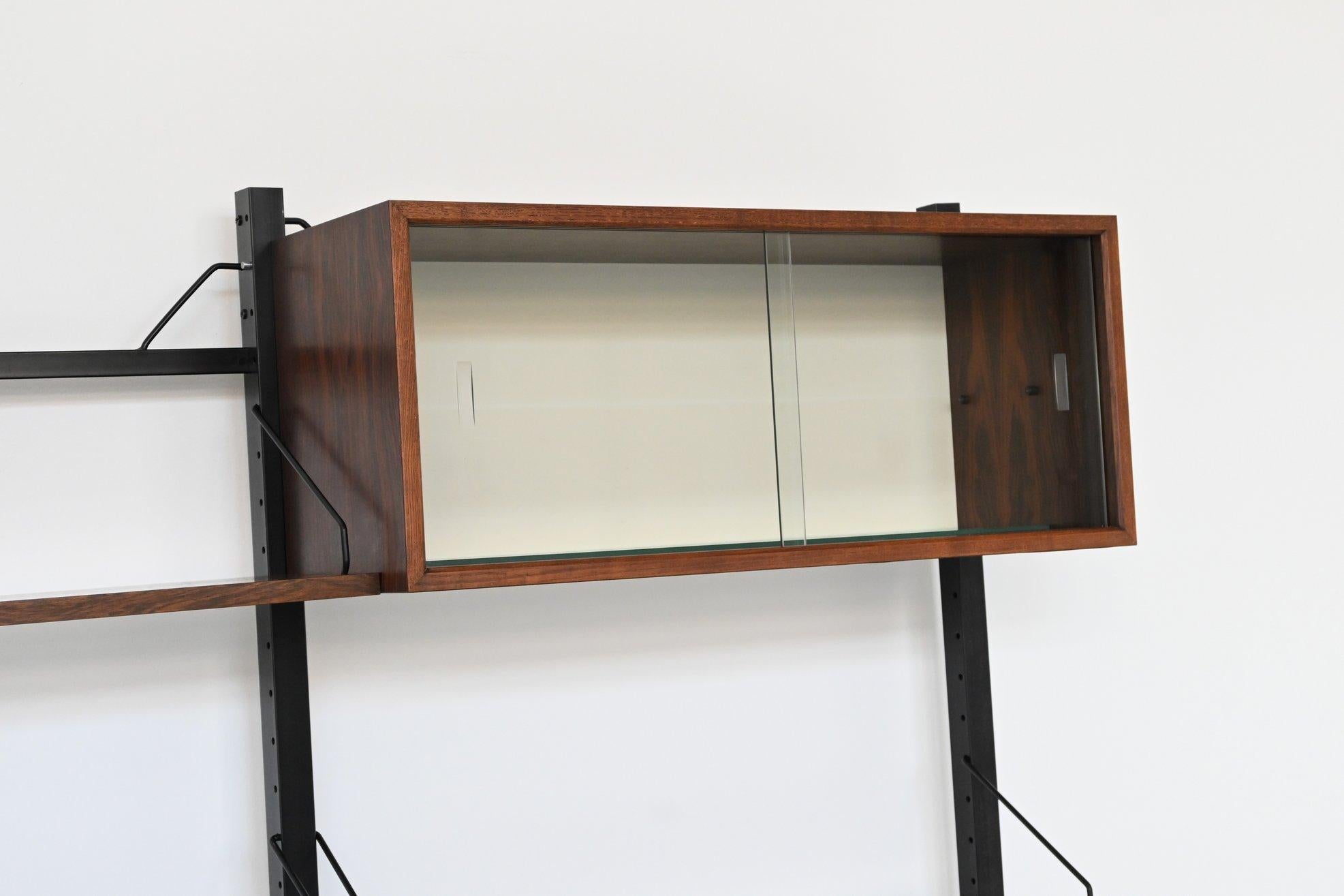 Poul Cadovius free standing wall unit in rosewood Royal System Denmark 1960 3