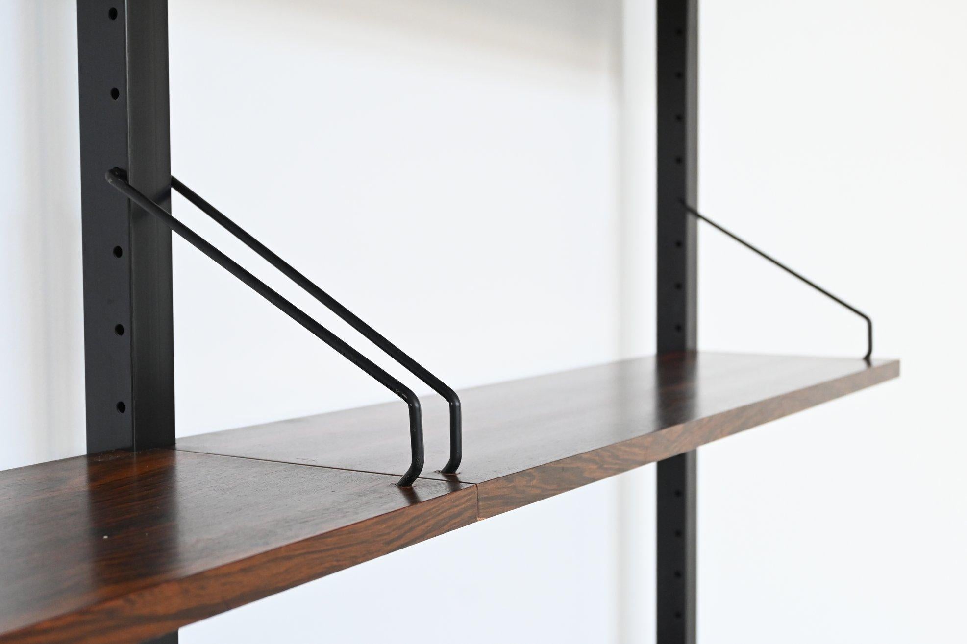 Poul Cadovius free standing wall unit in rosewood Royal System Denmark 1960 4