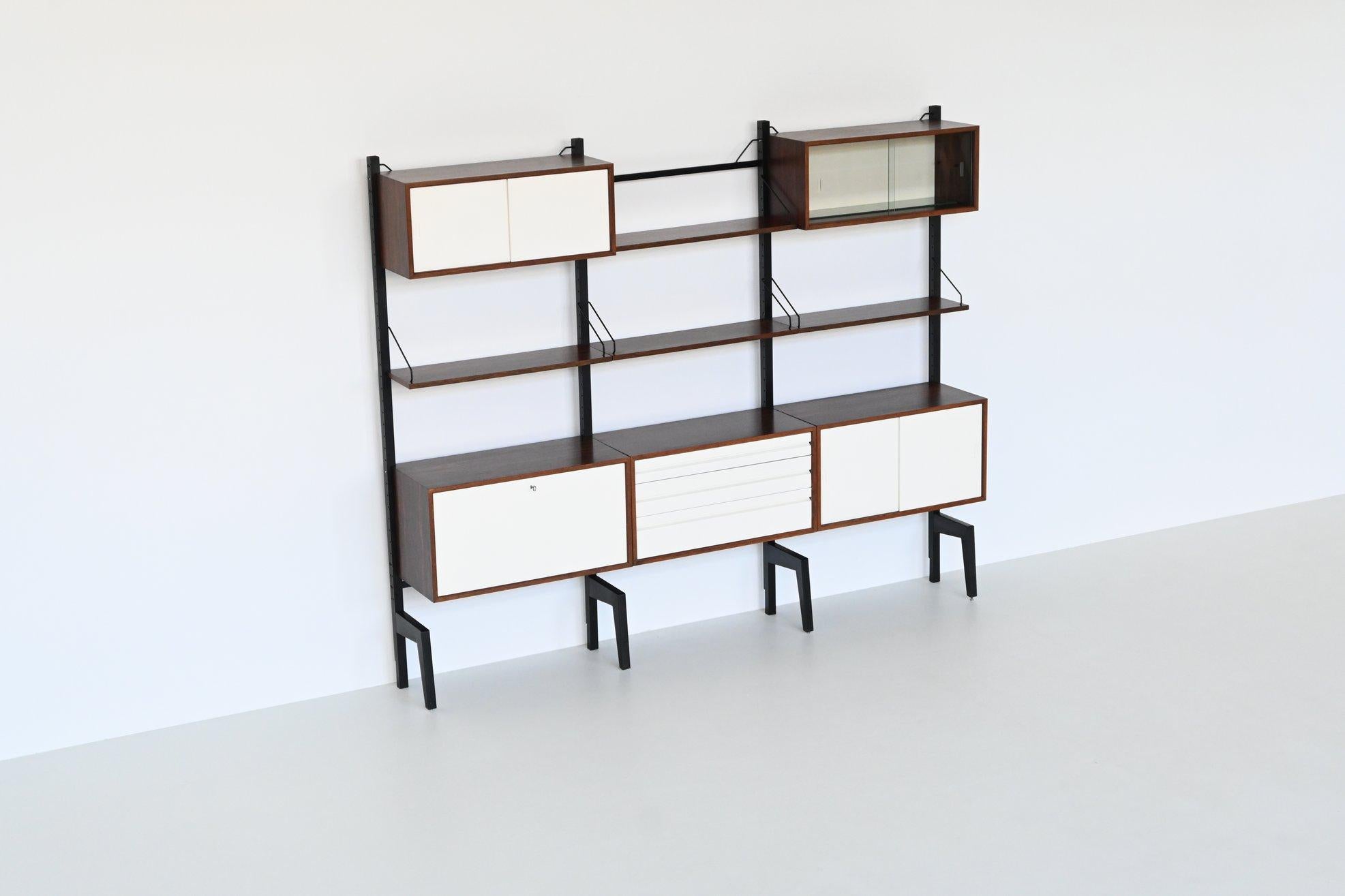 Poul Cadovius free standing wall unit in rosewood Royal System Denmark 1960 11