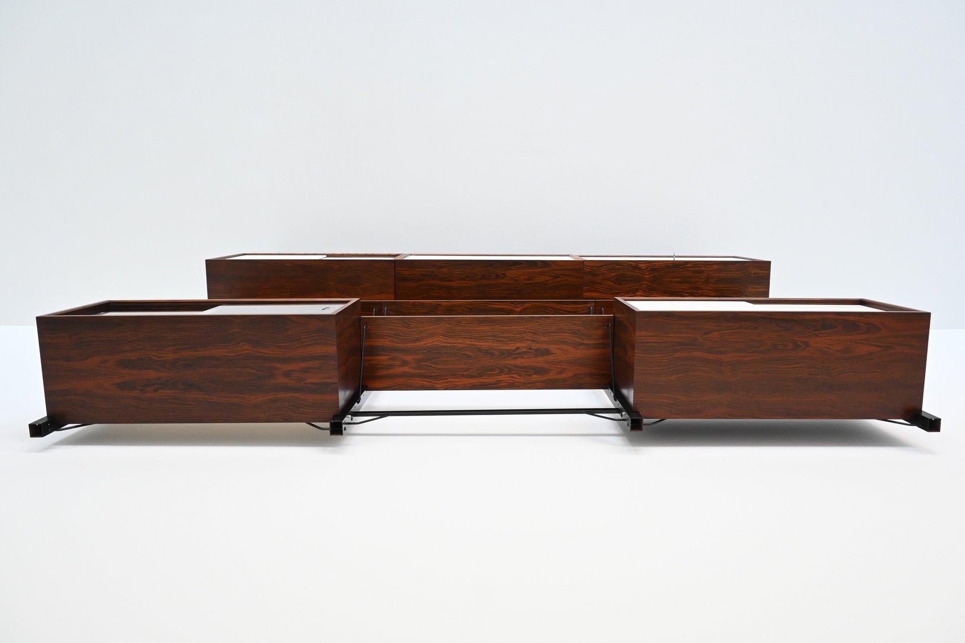 Poul Cadovius free standing wall unit in rosewood Royal System Denmark 1960 12