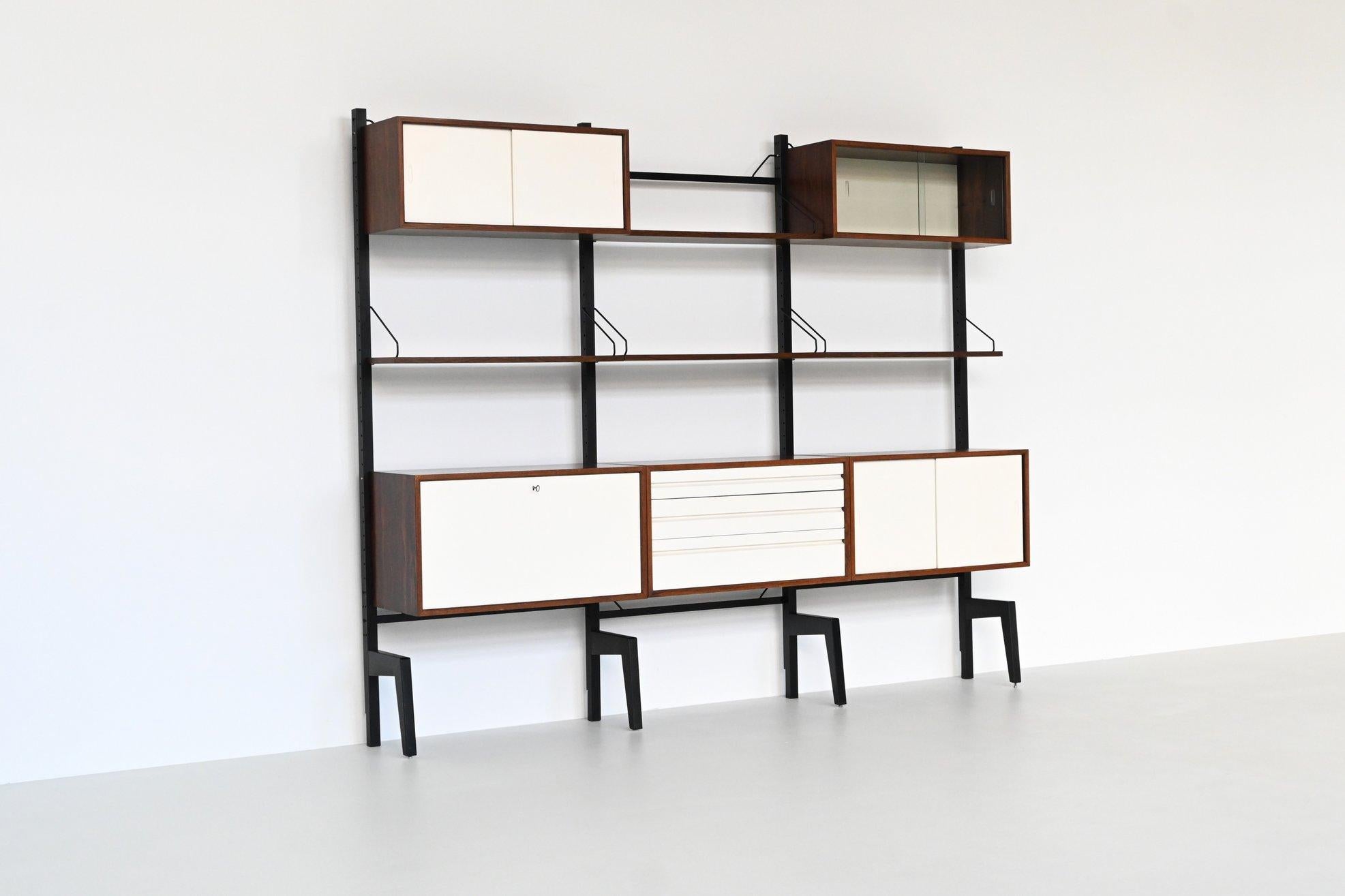 Danish Poul Cadovius free standing wall unit in rosewood Royal System Denmark 1960