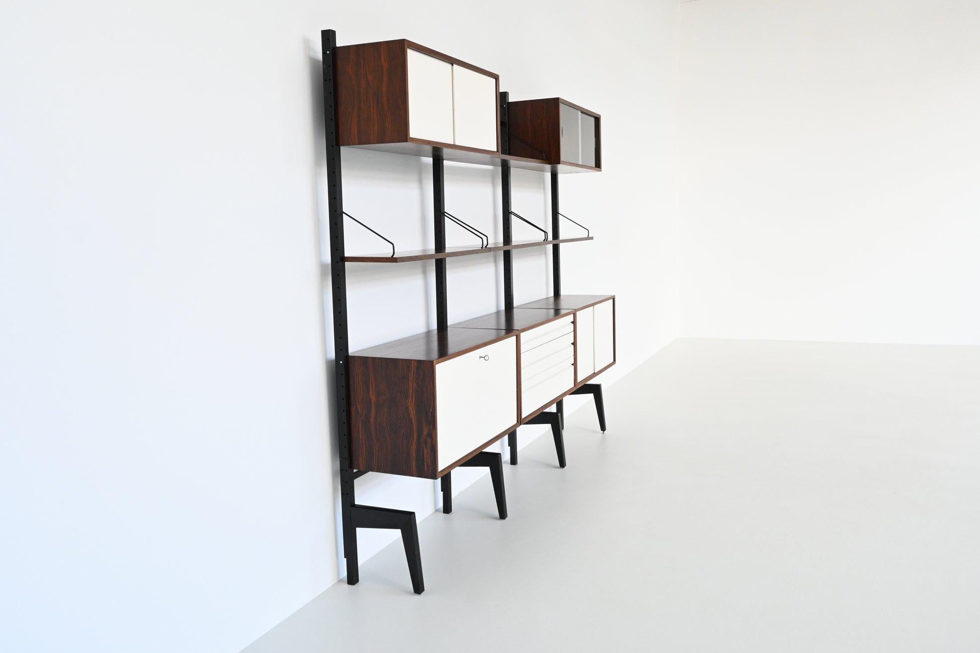 Poul Cadovius free standing wall unit in rosewood Royal System Denmark 1960 In Good Condition In Etten-Leur, NL