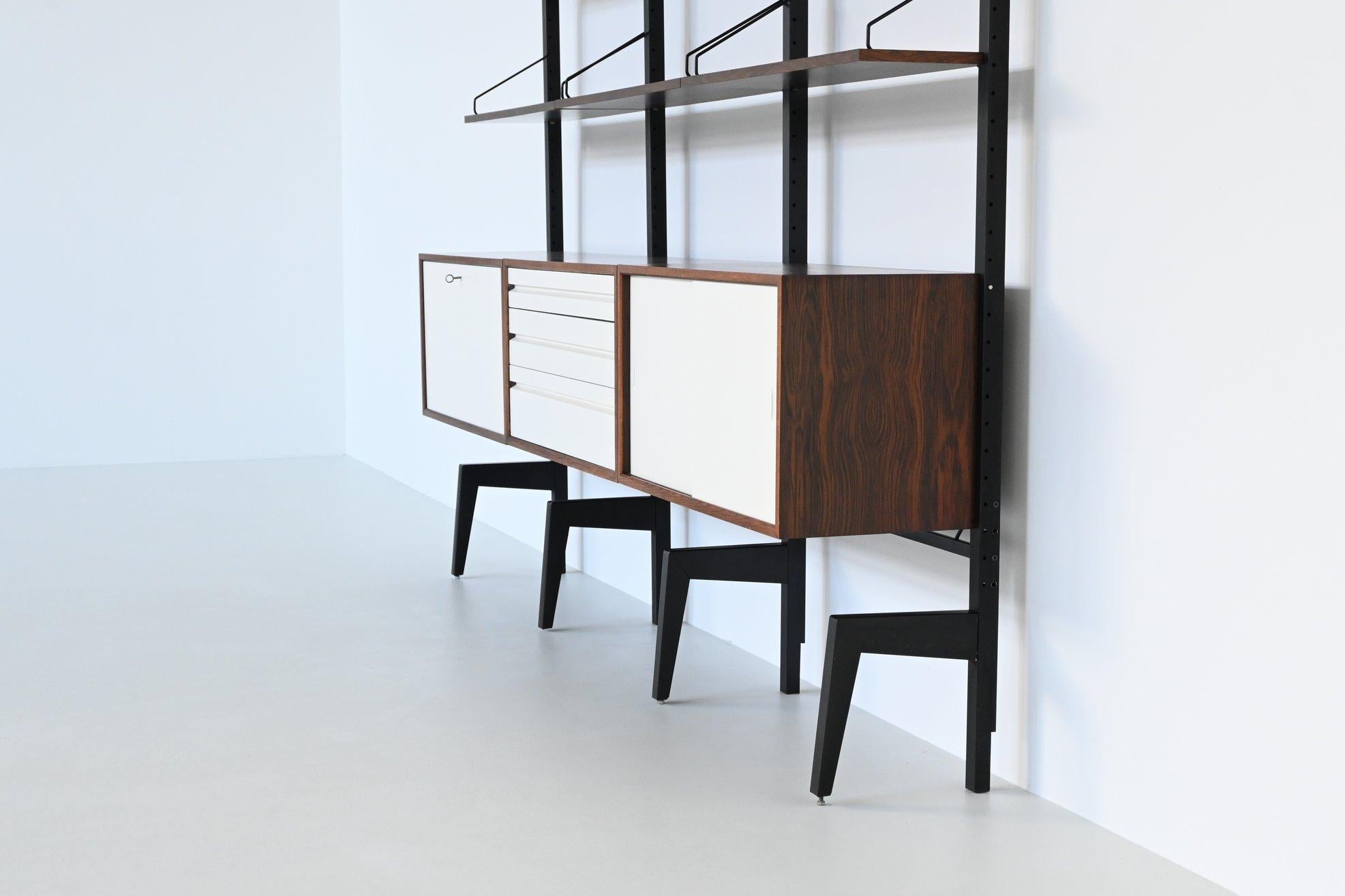 Mid-20th Century Poul Cadovius free standing wall unit in rosewood Royal System Denmark 1960