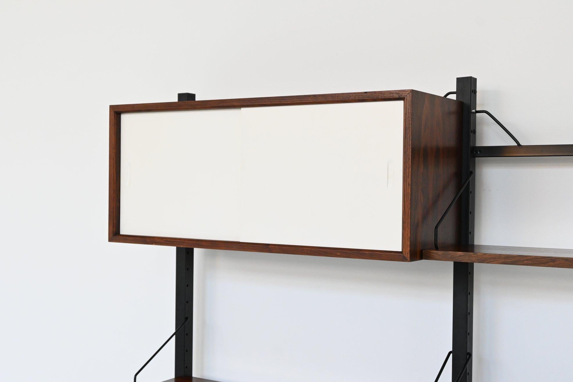 Poul Cadovius free standing wall unit in rosewood Royal System Denmark 1960 2