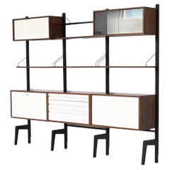 Poul Cadovius free standing wall unit in rosewood Royal System Denmark 1960