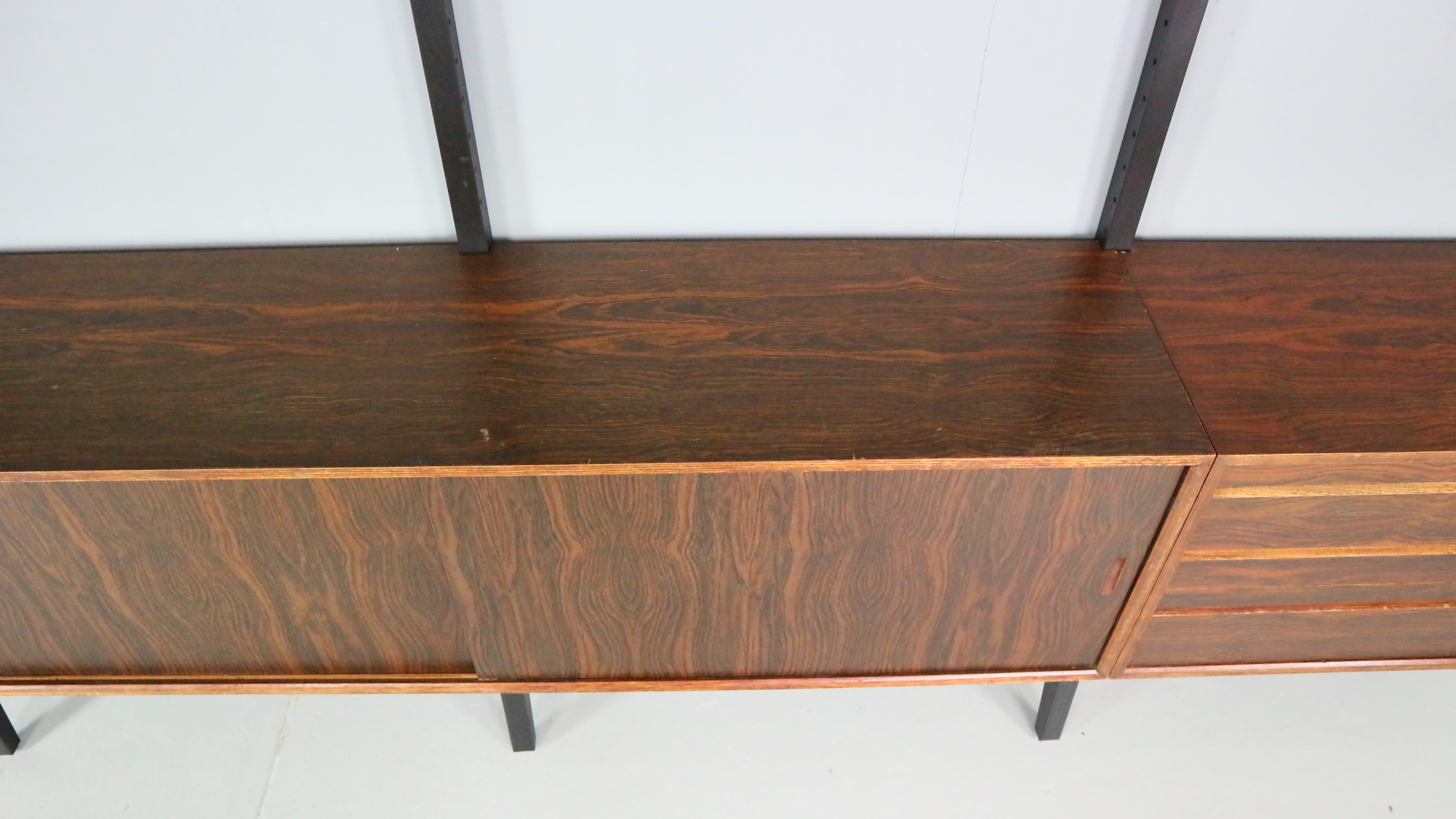Mid-20th Century Poul Cadovius Freestanding Modular Wall Unit System for Royal System, 1960s
