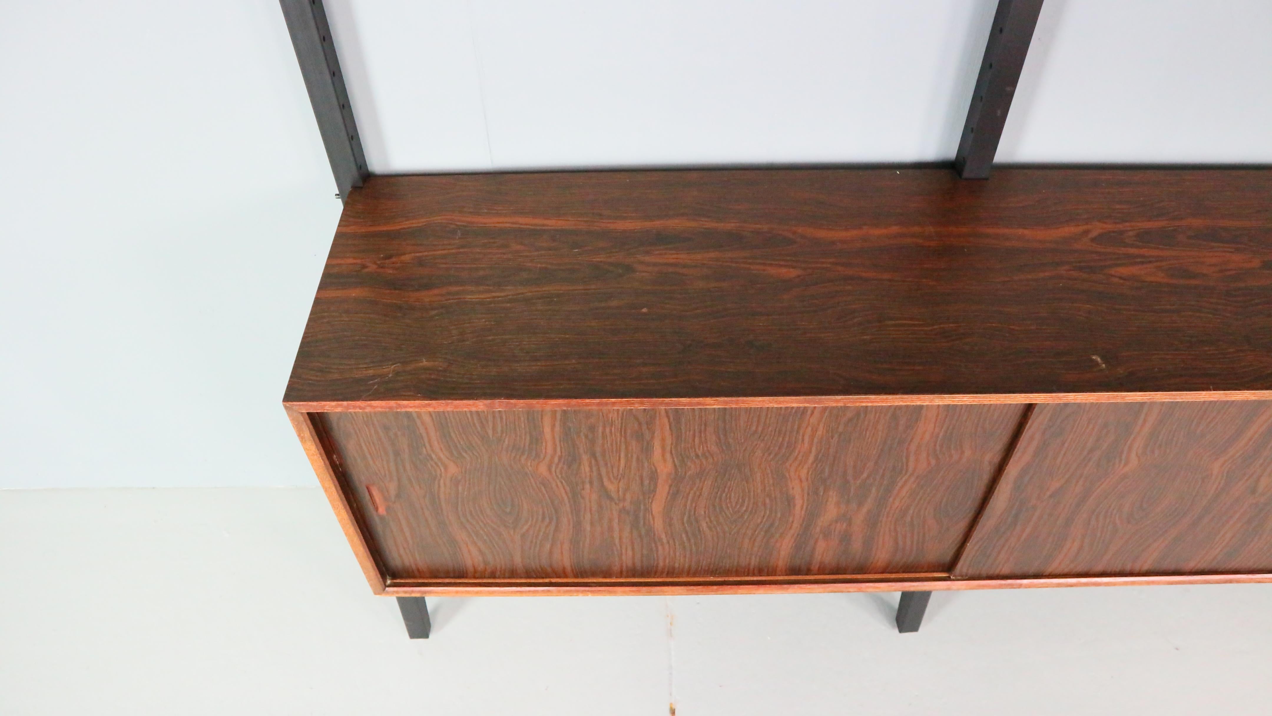Metal Poul Cadovius Freestanding Modular Wall Unit System for Royal System, 1960s