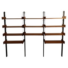 Poul Cadovius "Royal System" Bookcase in Wood and Brass, Denmark 1960s