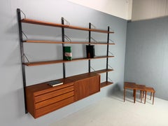 Poul Cadovius Mid- Century Modern Modular Teak Wall Unit Shelving for Cado, 1960