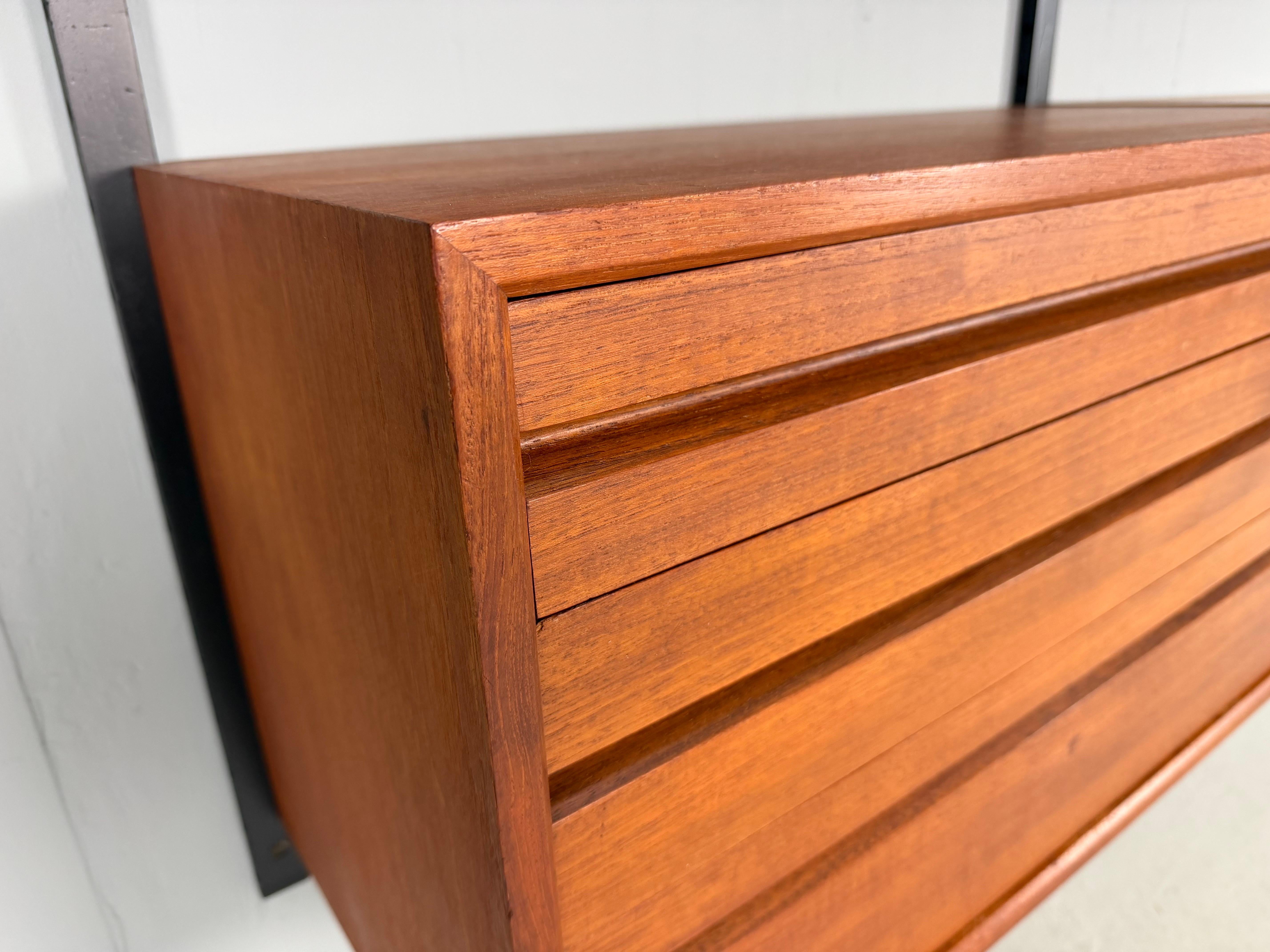 Modularer Teakholz-Wandregal von Poul Cadovius für Cado, Mid-Century Modern, 1960 im Angebot 1