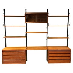 Poul Cadovius Mid- Century Modern Modular Teak Wall Unit Shelving for Cado, 1960