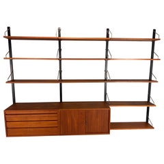 Poul Cadovius Mid- Century Modern Modular Teak Wall Unit Shelving for Cado, 1960