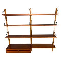 Poul Cadovius Mid- Century Modern Modular Teak Wall Unit Shelving for Cado, 1960