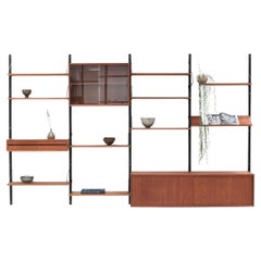 Vintage Poul Cadovius modular 4-bay wall unit in teak, Danish design, 1960s 