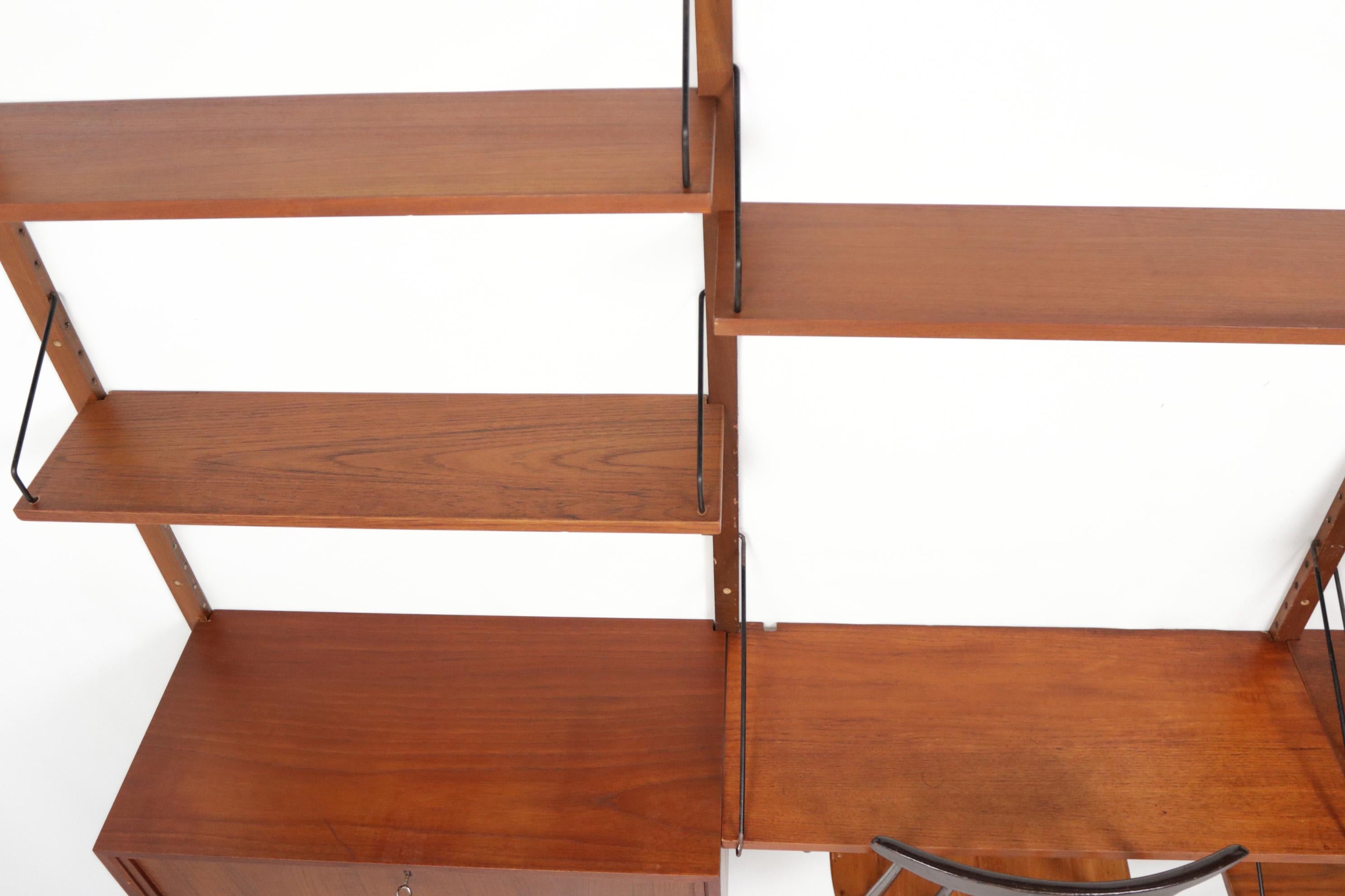 Danish Poul Cadovius Modular Floating Shelf Wall System in Teak, Denmark, 1950's