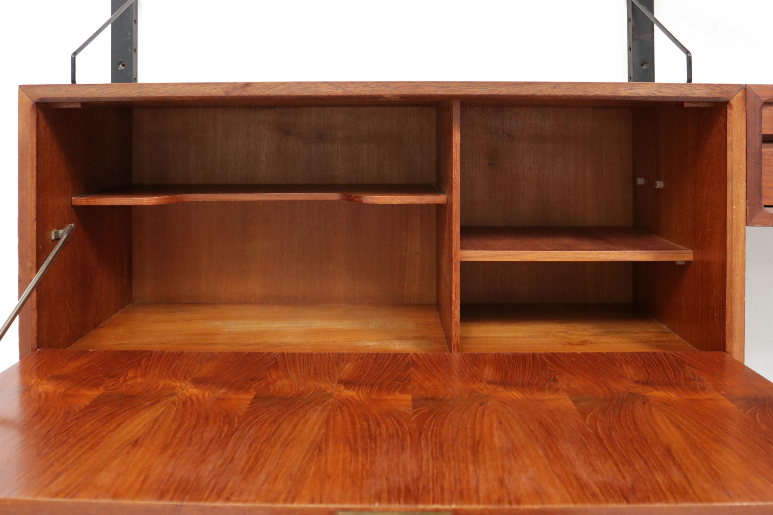 Poul Cadovius Modular Floating Wall System in Teak, Denmark, 1950's 7