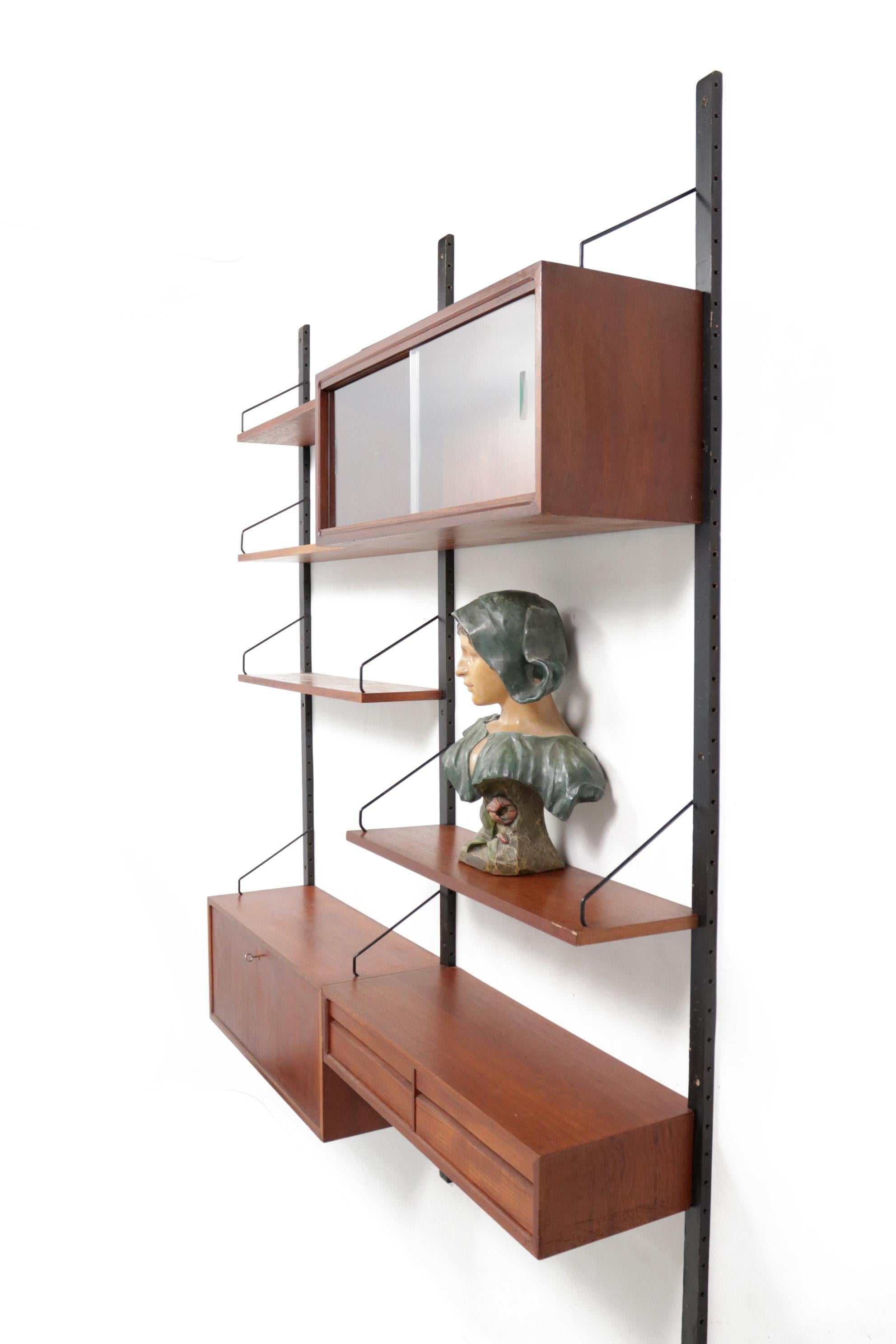 Danish Poul Cadovius Modular Floating Wall System in Teak, Denmark, 1950's