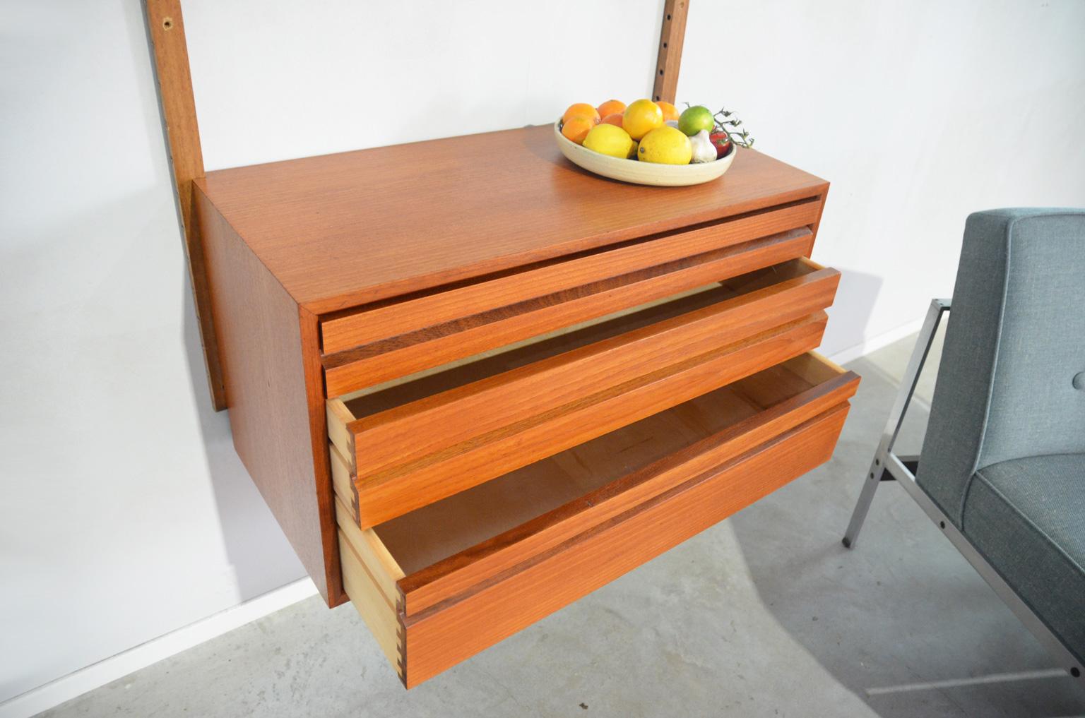 Mid-20th Century Poul Cadovius Modular Wall System in Teak for Royal System, Denmark