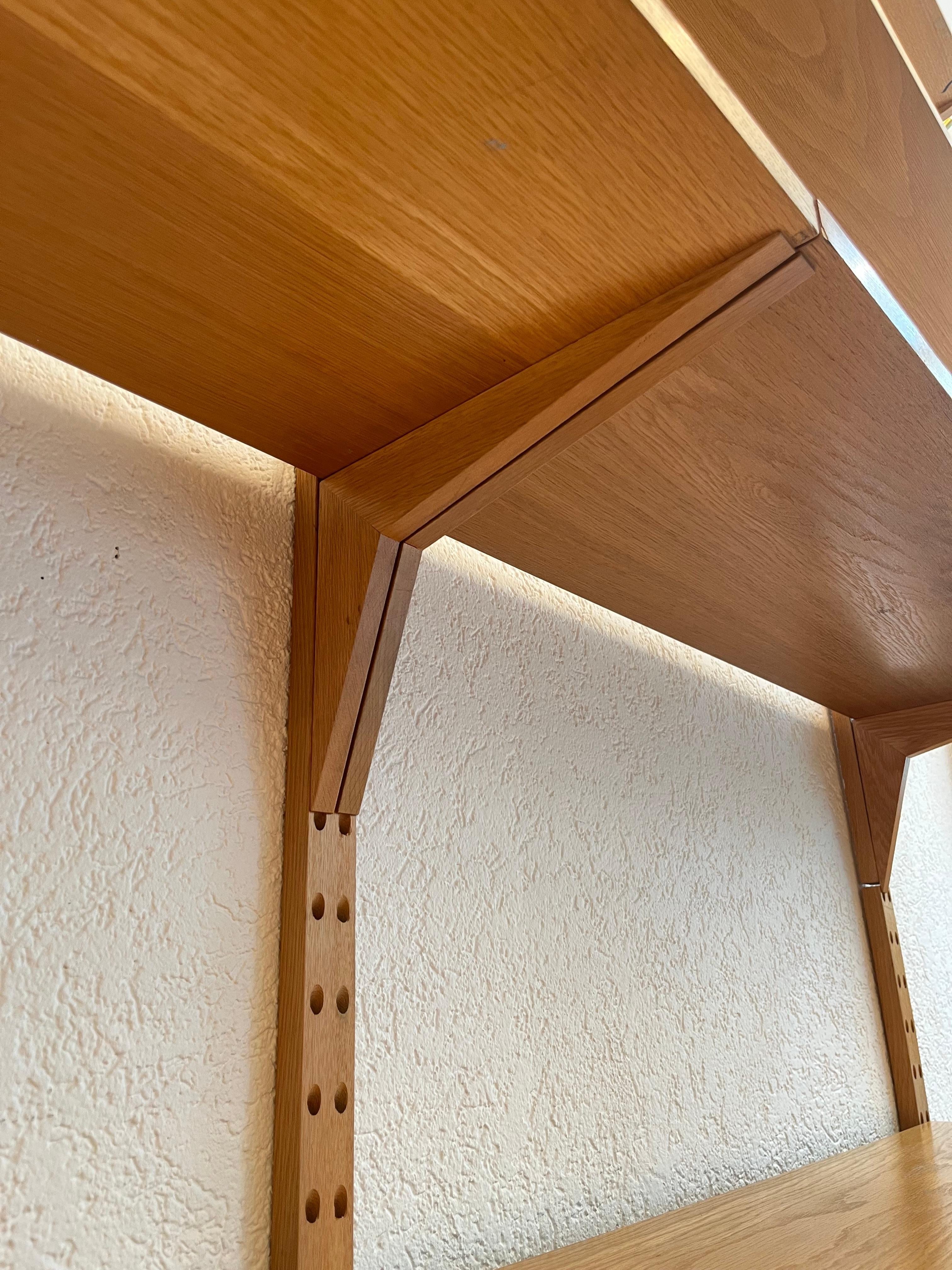 Poul Cadovius Oak Modular Shelf Royal System Wall Unit Denmark ca. 1960 For Sale 7