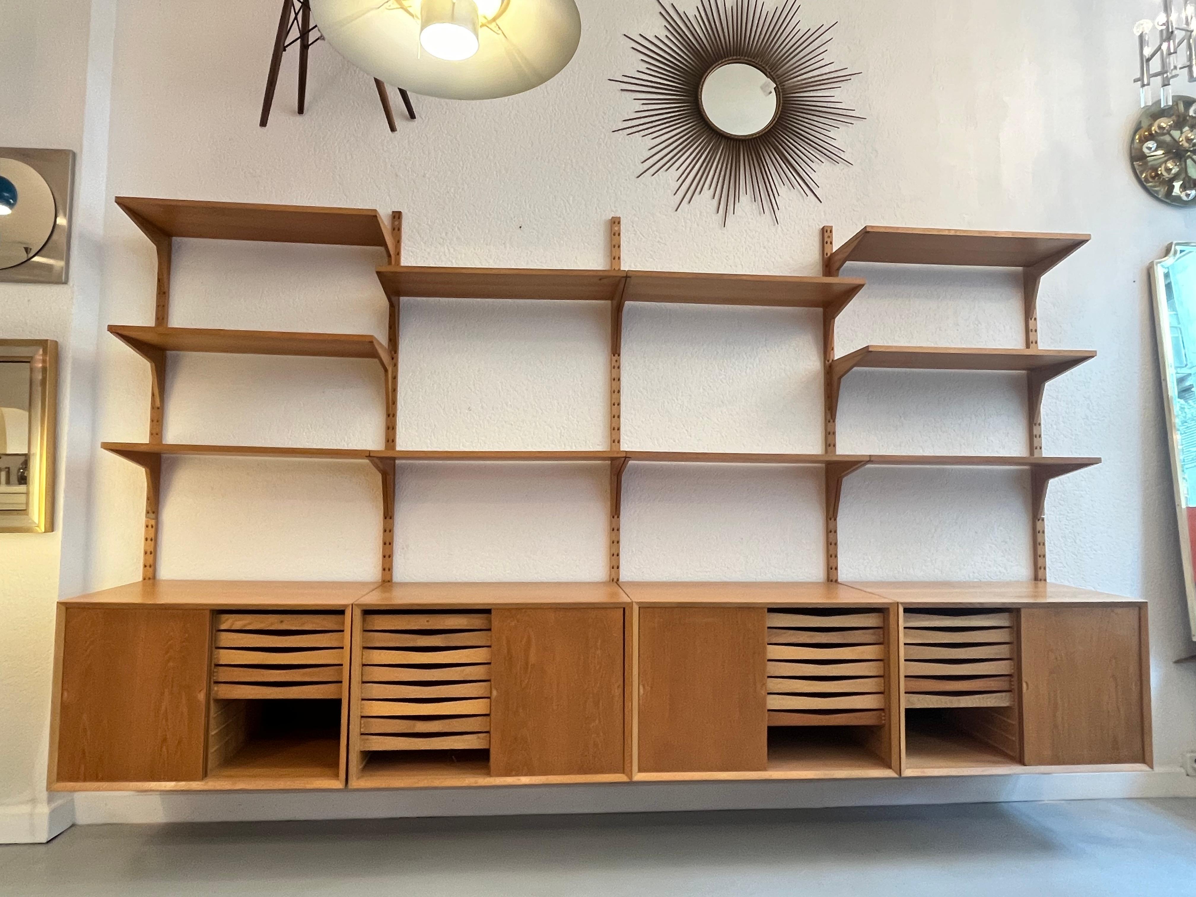 Poul Cadovius Oak Modular Shelf Royal System Wall Unit Denmark ca. 1960 For Sale 13