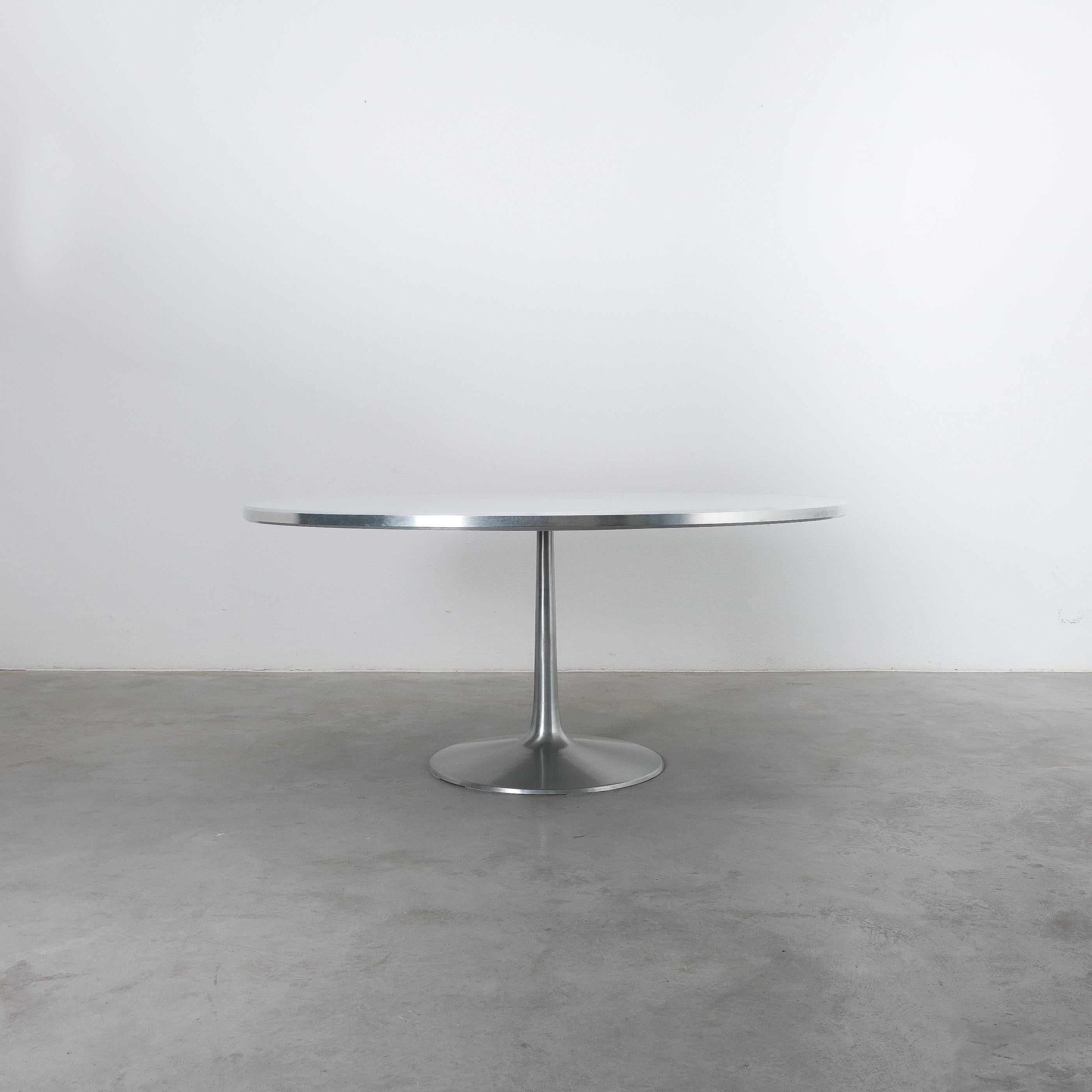 Mid-20th Century Poul Cadovius Pedestal Dining Table Largest Version Aluminum, Mid Century