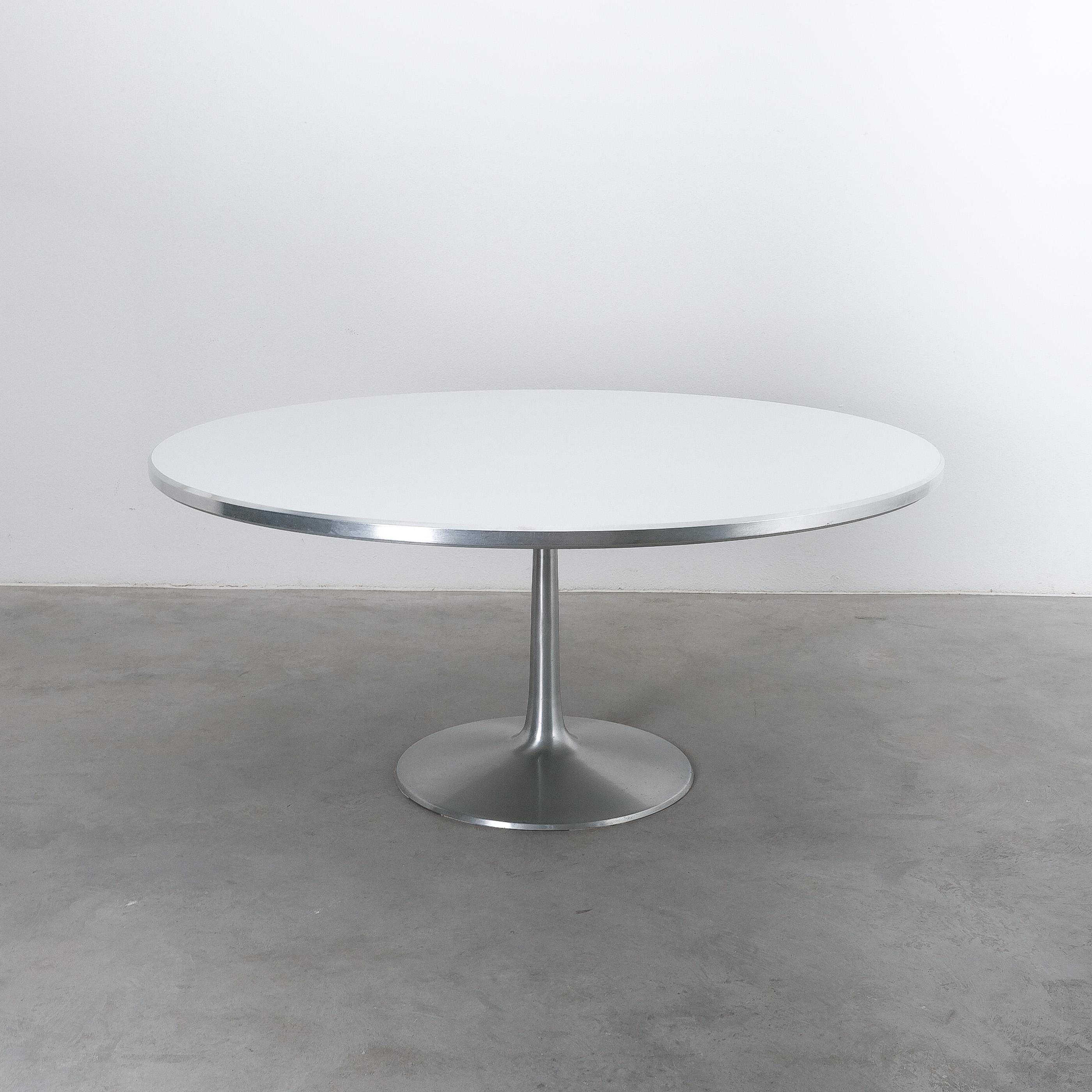 Poul Cadovius Pedestal Dining Table Largest Version Aluminum, Mid Century  1