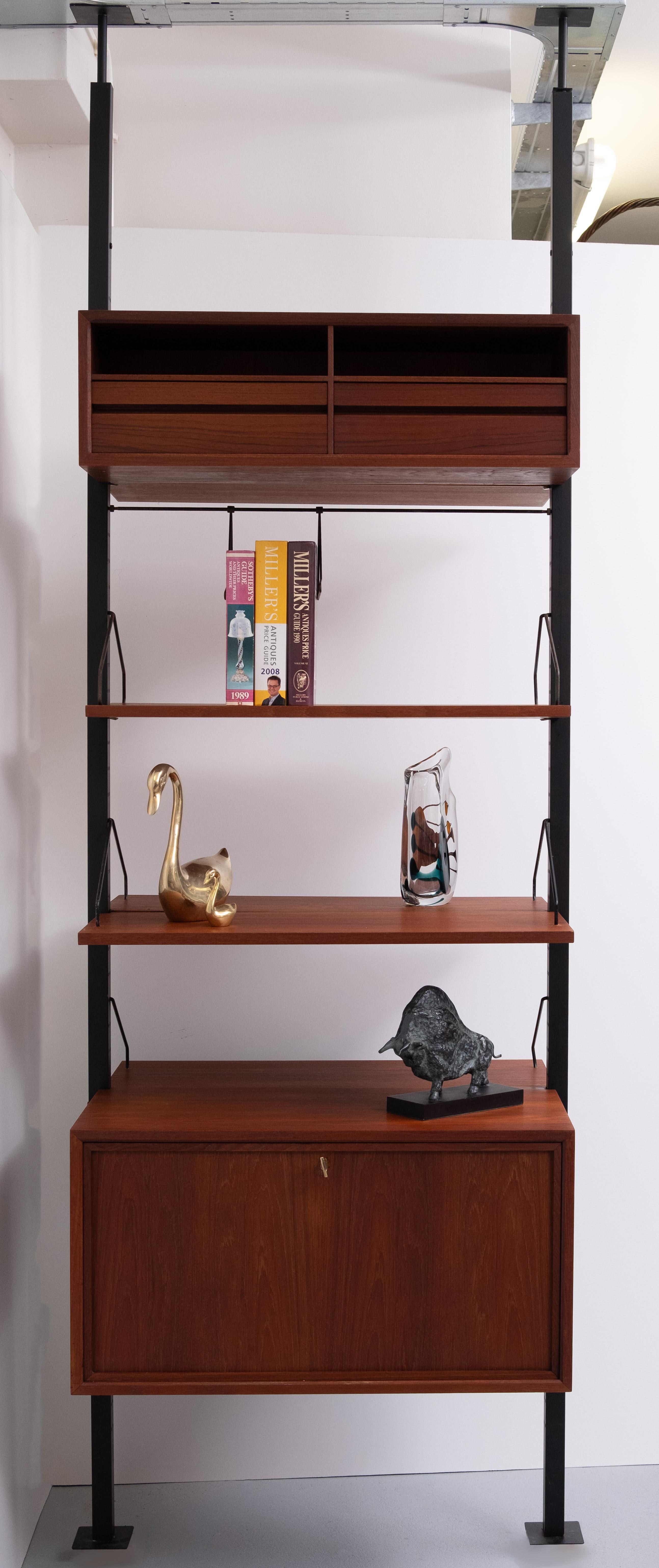 Danish Poul Cadovius Room Divider Teak Royal Wall System  Denmark 1960s For Sale