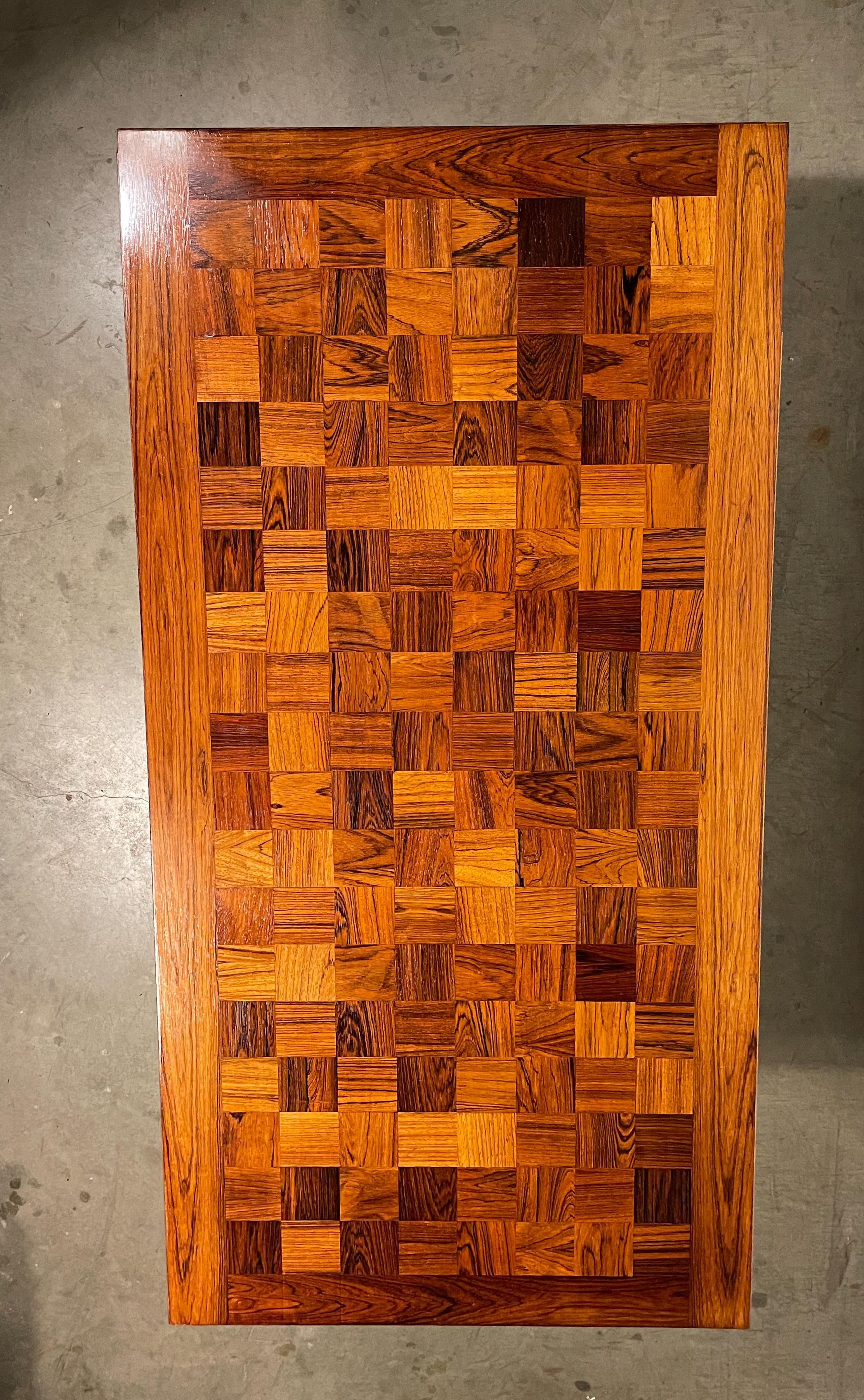 Poul Cadovius Rosewood Checkerboard Coffee Table In Good Condition In Kalamazoo, MI